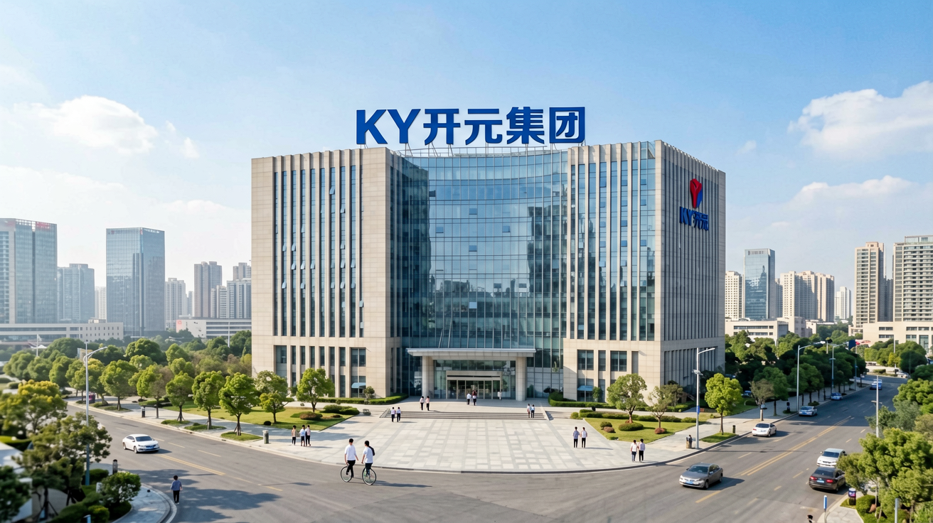 KY开元集团总部大楼全景，展现企业现代化办公环境与品牌形象